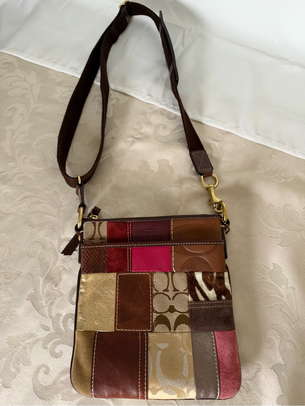 Vintage Y2K Coach 10439 Patchwork Boho Crossbody Bag - Picture 3 of 10